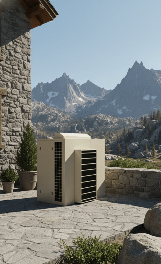 Installazione di un guscio insonorizzante Fonois su una pompa di calore in un contensto residenziale